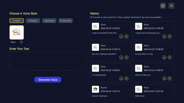 Voice Generatorfor windows and Linux 1