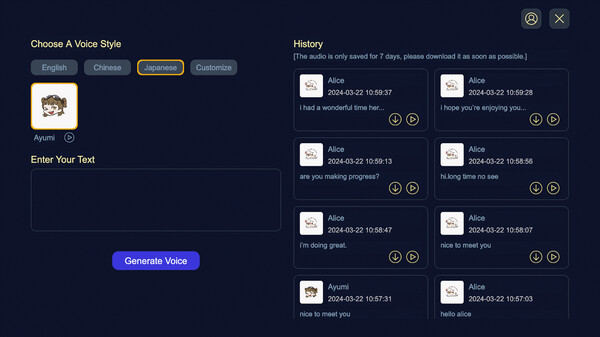 Voice Generator game for windows Pc 1