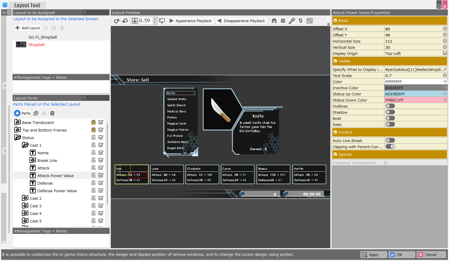 RPG Developer Bakin Layout Data Sci-Fi screenshot screenshot 16