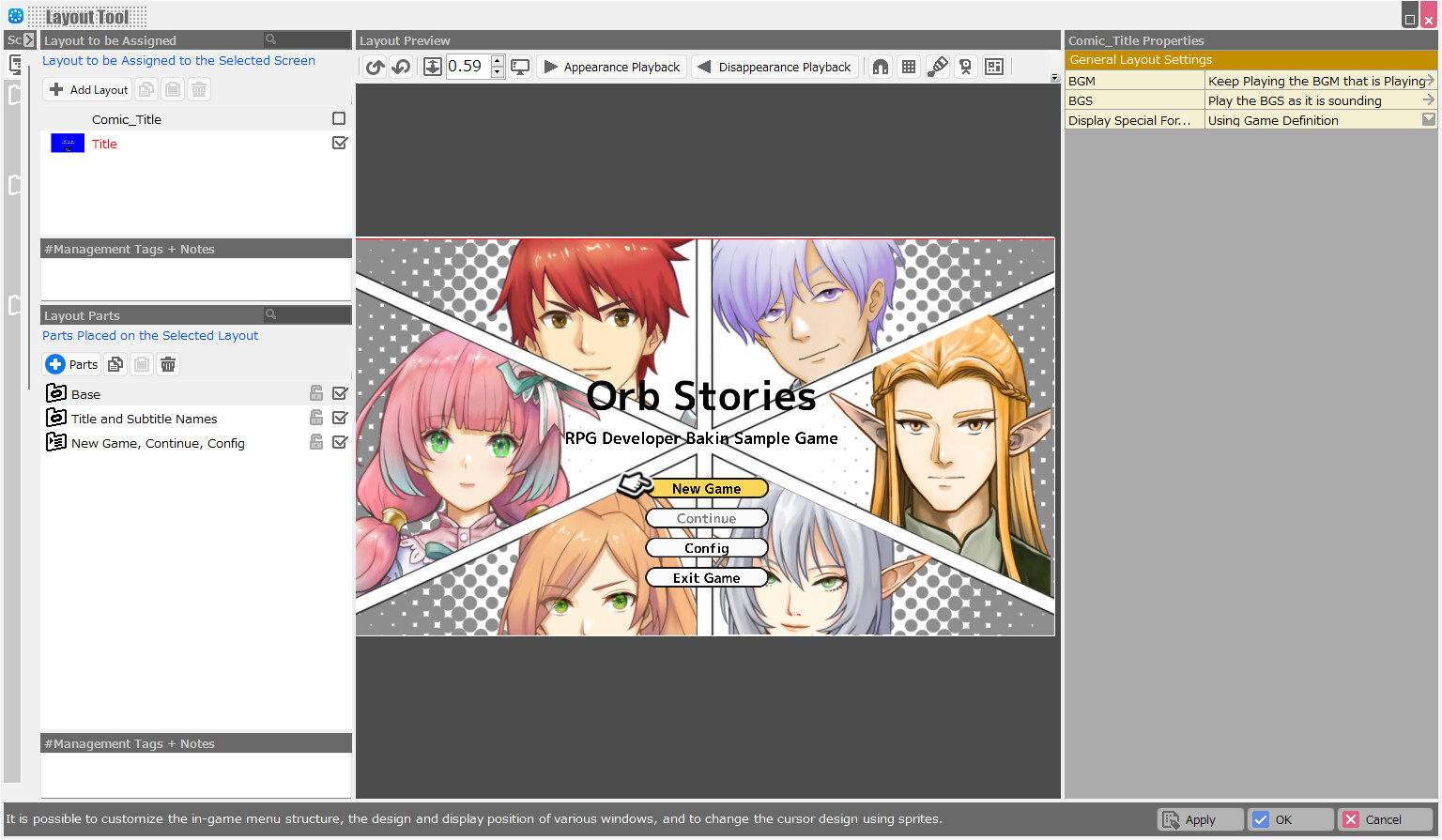 RPG Developer Bakin Layout Data Comic screenshot screenshot 15