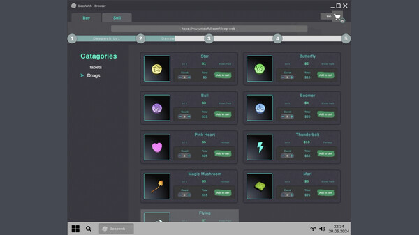 DeepWeb Simulator: Prologue game for Linux 1