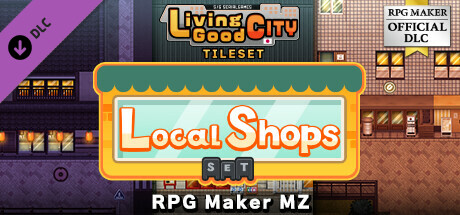 RPG Maker MZ - SERIALGAMES LivingGoodCity Tileset - Local Shops Set banner