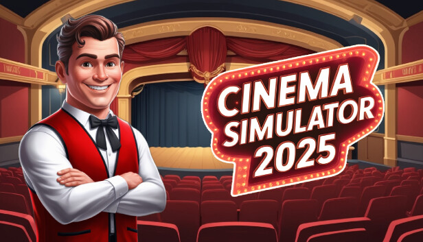 Imagen de la cápsula de "Cinema Simulator 2025" que utilizó RoboStreamer para las transmisiones en Steam