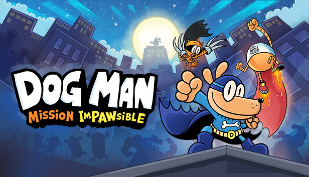 Imagen de la cápsula de "Dog Man: Mission Impawsible" que utilizó RoboStreamer para las transmisiones en Steam