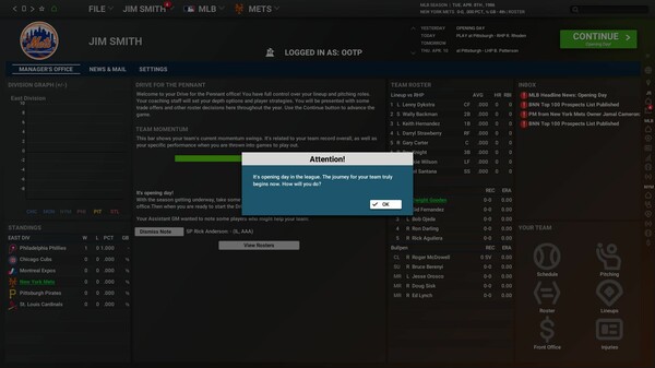 Out of the Park Baseball 26 (OOTP 26) capture d'écran