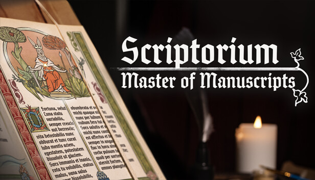 Imagen de la cápsula de "Scriptorium: Master of Manuscripts" que utilizó RoboStreamer para las transmisiones en Steam