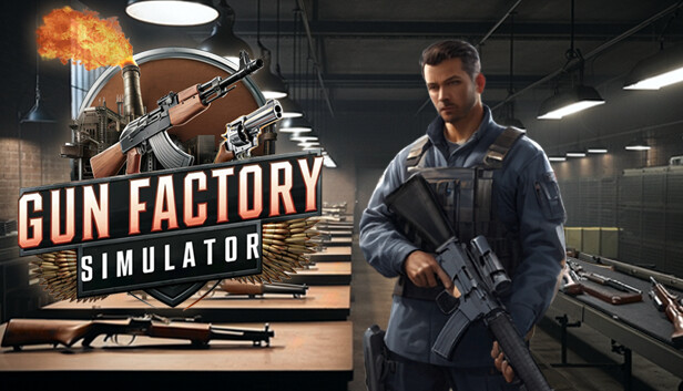 Imagen de la cápsula de "Gun Factory Simulator" que utilizó RoboStreamer para las transmisiones en Steam