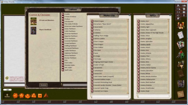 скриншот Fantasy Grounds - C&C: Of Gods and Monsters 3