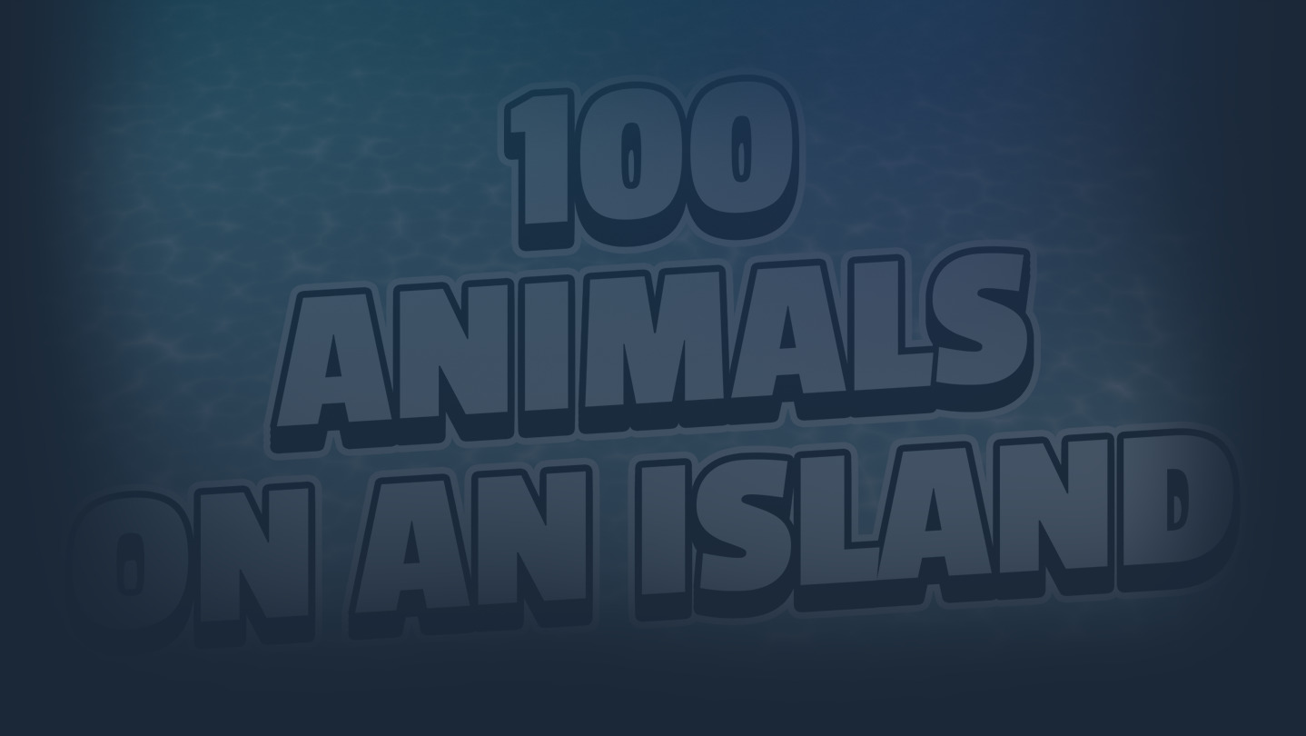 100 ANIMALS ON AN ISLAND background