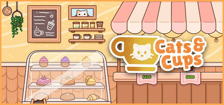 Steam header art for Cats & Cups