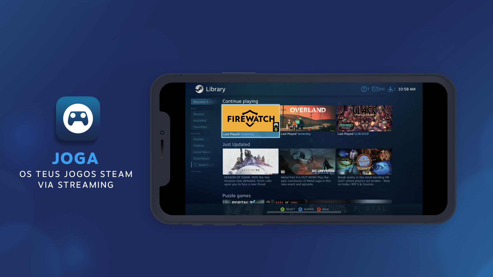 Novo aplicativo do Steam permite jogar games do PC no Android