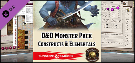 Fantasy Grounds - D&D Monster Pack - Constructs & Elementals banner image