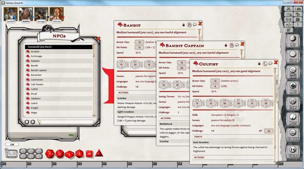 скриншот Fantasy Grounds - D&D Monster Pack - Humanoids 0