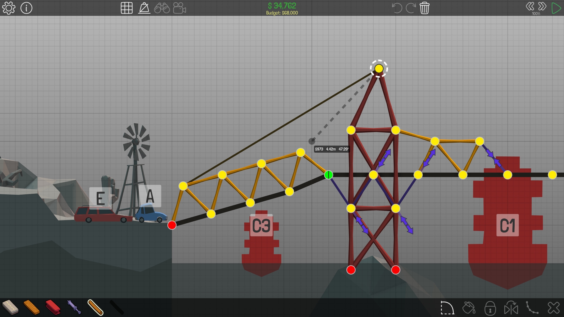 Construct A Bridge Game: Free Online Bridge Building Video Game for Kids