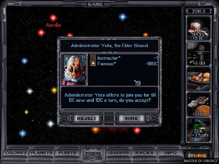 Screenshot of Master of Orion 1