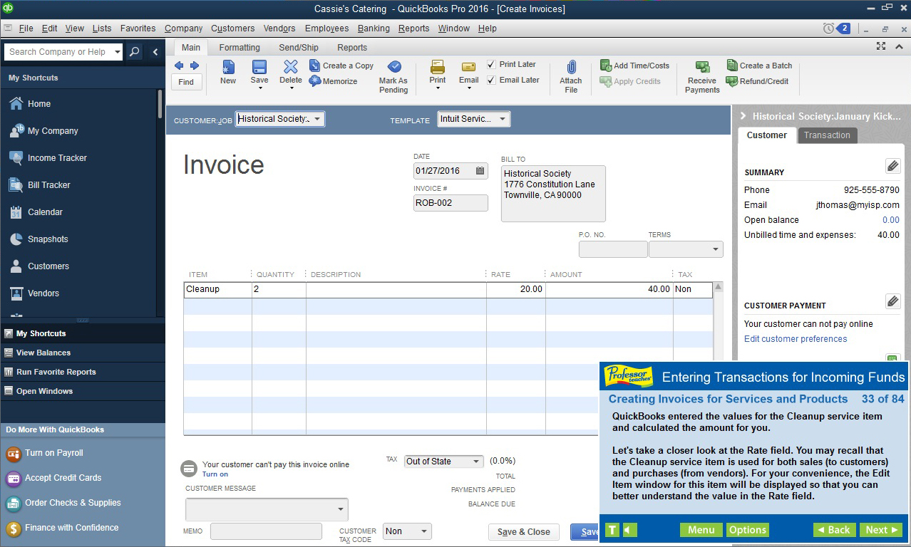 Professor Teaches QuickBooks 2016 6