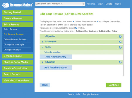 скриншот Resume Maker for Windows 2
