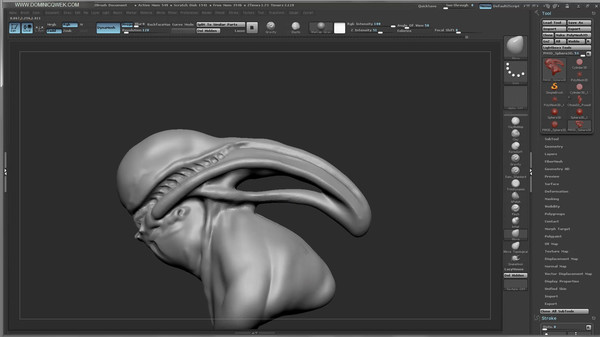 Sculpting and Rendering a Biomech Creature Bust