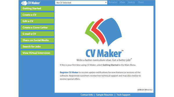скриншот CV Maker for Windows 0