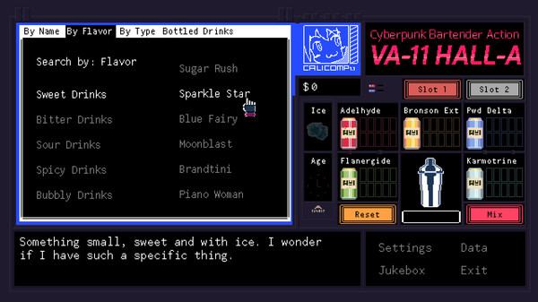 VA-11 Hall-A: Cyberpunk Bartender Action скриншот