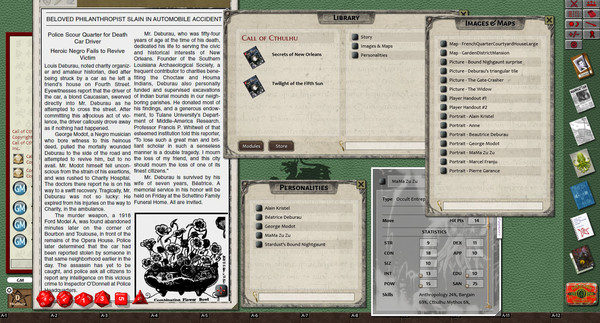 скриншот Fantasy Grounds - Call of Cthulhu: Secrets of New Orleans 4