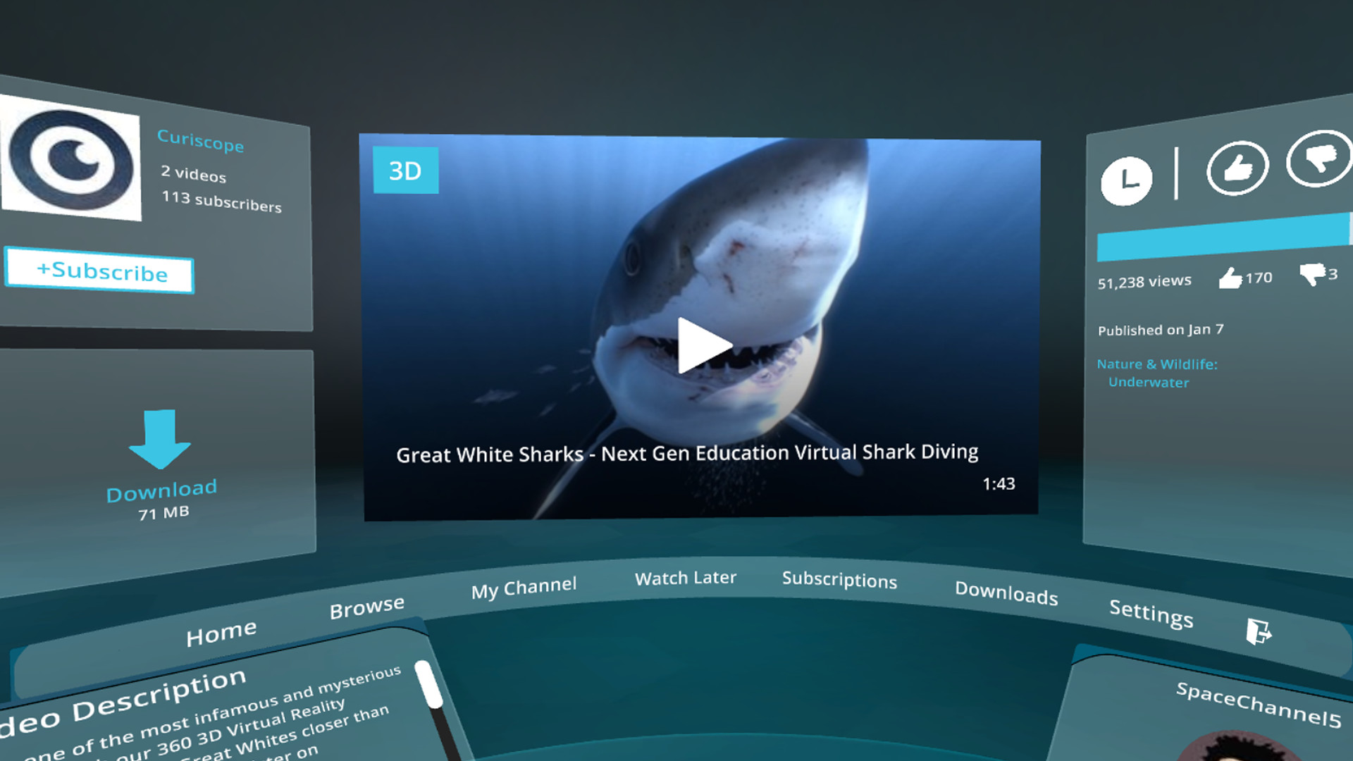 Deo vr. Shark Virtual Streamer. Виртуальный блоггер акула.