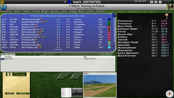 import horses starters orders 6