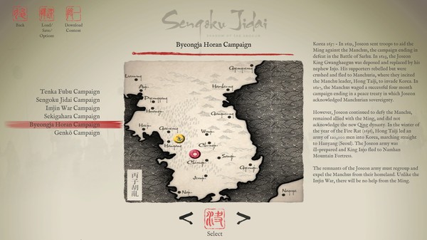 Sengoku Jidai – Bjeongja Horan Campaign (2nd Manchu Invasion of Korea 1636) for steam