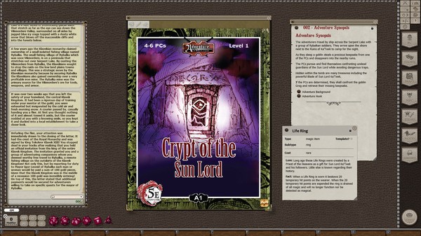 скриншот Fantasy Grounds - 5E: The Crypt of the Sun Lord 0