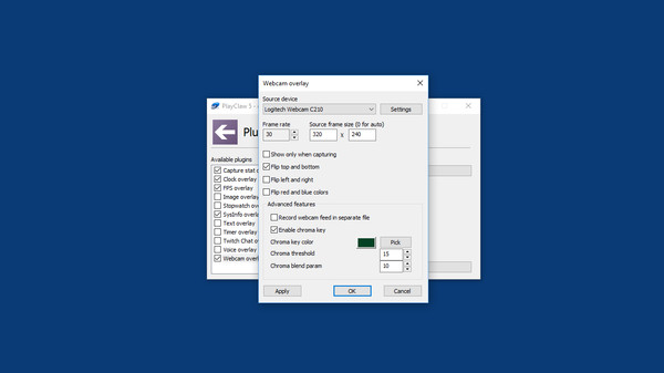 скриншот PlayClaw 5 - Chroma Key for Webcam Overlay 0