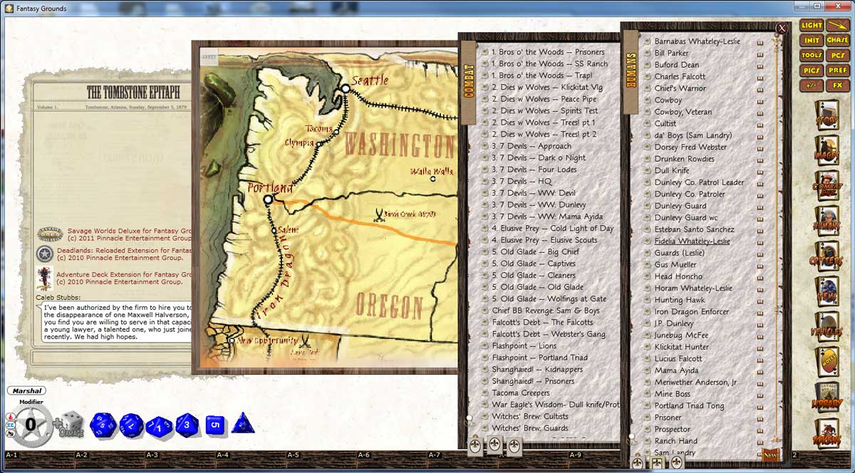 Fantasy Grounds - Deadlands: The Great Northwest Trail Guide Featured Screenshot #1