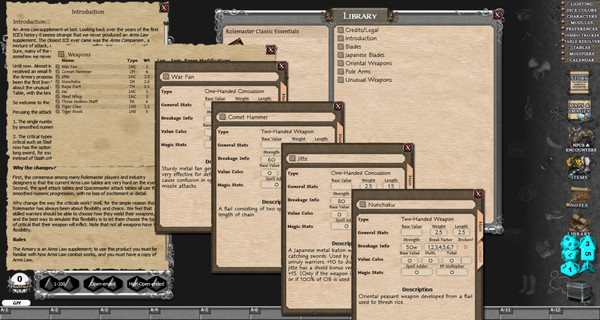 скриншот Fantasy Grounds - Rolemaster Classic: The Armoury 2