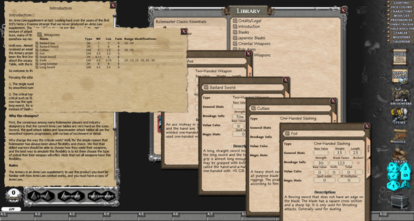 скриншот Fantasy Grounds - Rolemaster Classic: The Armoury 3