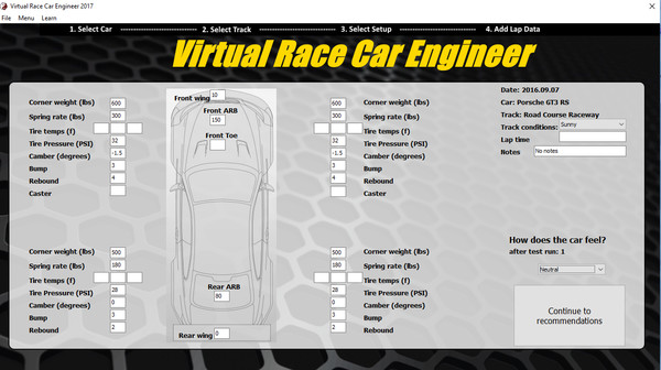 скриншот Virtual Race Car Engineer 2017 1