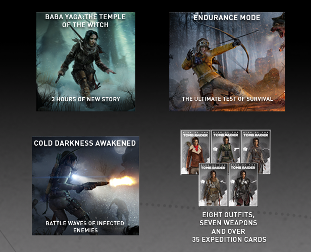 rise of the tomb raider use cards