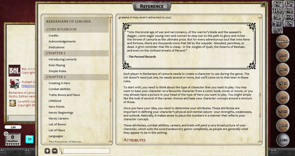 скриншот Fantasy Grounds - Ruleset: Barbarians of Lemuria 1