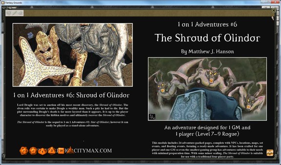 скриншот Fantasy Grounds - 1 on 1 Adventures #6: The Shroud of Olindor (3.5E/PFRPG) 2