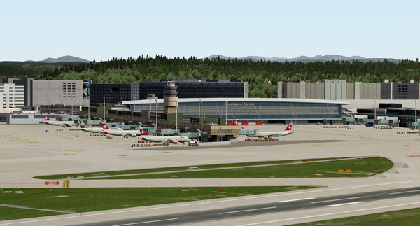 скриншот X-Plane 11 - Add-on: Aerosoft - Airport Zurich V2 1