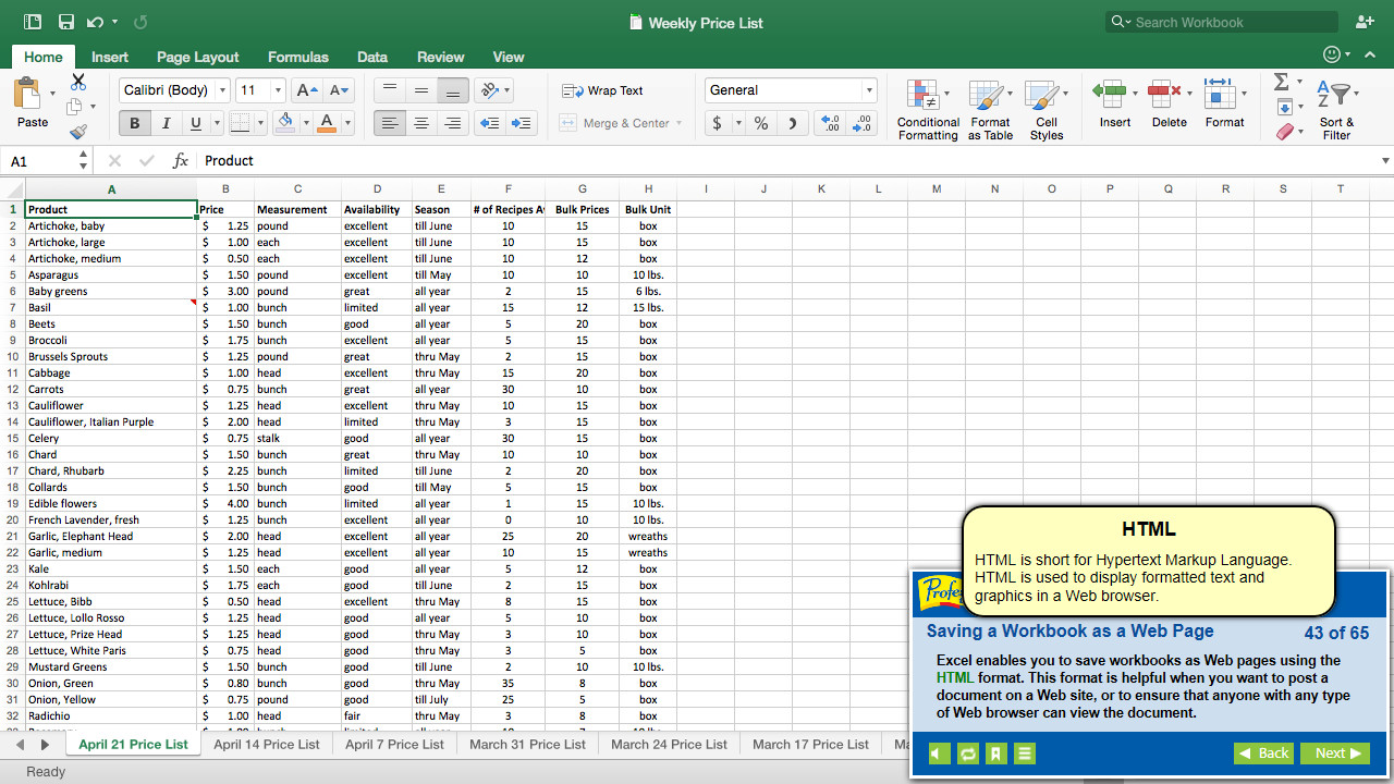 Professor Teaches® Excel 2016 – Mac 5