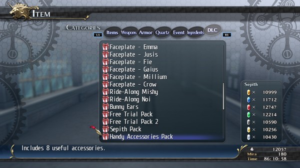 The Legend of Heroes: Trails of Cold Steel - Handy Accessories Pack for steam The Legend of Heroes: Trails of Cold Steel - Handy Accessories Pack for steam