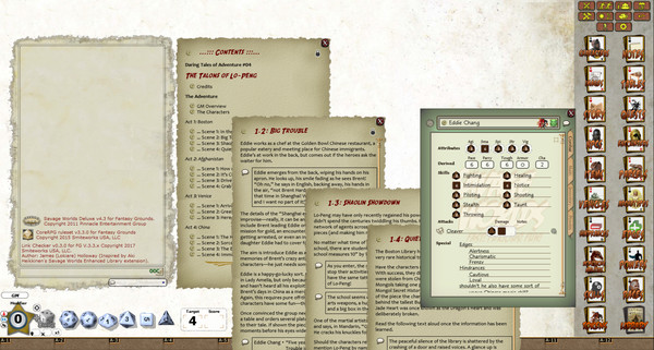 скриншот Fantasy Grounds - Daring Tales of Adventure 04: The Talons of LoPeng (Savage Worlds) 1