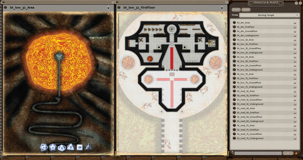 Fantasy Grounds - 0one's Colorprints #3: The Burning Temple (Map Pack)