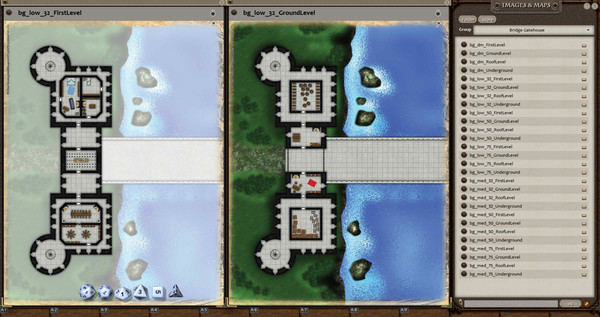 скриншот Fantasy Grounds - 0one's Colorprints #4: Bridge Gatehouse (Map Pack) 1