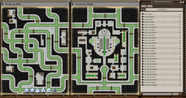 скриншот Fantasy Grounds - 0one's Colorprints #5: Sewers Below (Map Pack) 1