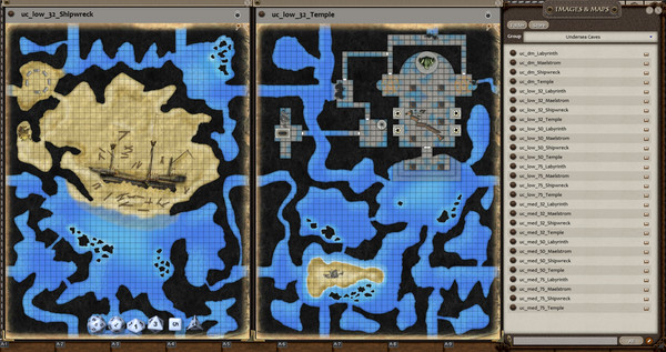 скриншот Fantasy Grounds - 0one's Colorprints #6: Undersea Caves (Map Pack) 1