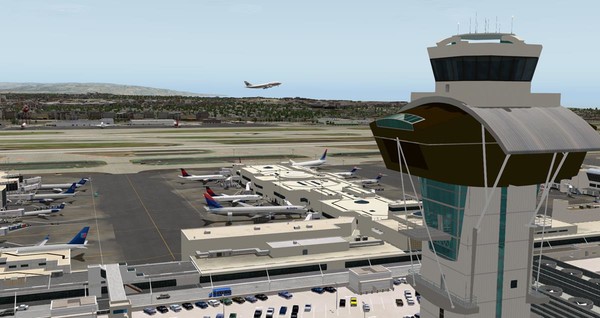 скриншот X-Plane 11 - Add-on: FunnerFlight - Airport Los Angeles International V2 3