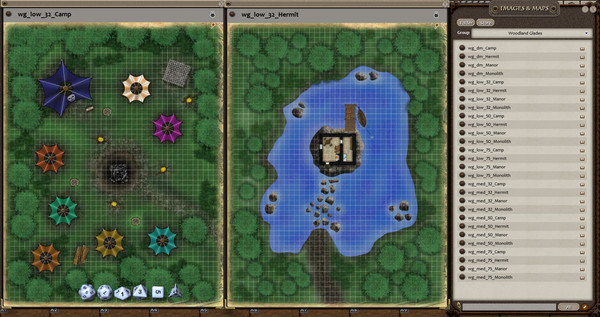 скриншот Fantasy Grounds - 0one's Colorprints #9: Woodland Glades (Map Pack) 1