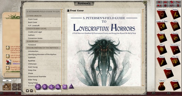 скриншот Fantasy Grounds - S.Petersen's Field Guide to Lovecraftian Horrors (CoC7E) 1