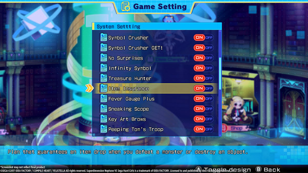скриншот Superdimension Neptune VS Sega Hard Girls - Item Insurance 1