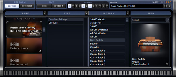 скриншот Xpack - Digital Sound Factory - B3 Tone Wheel Organ 2